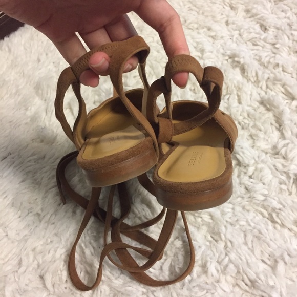 Sezane Tan Suede Women's Shoes - Picture 6 of 7